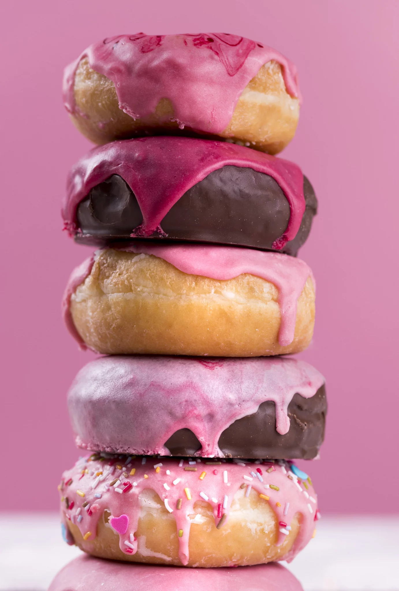 pile-tasty-donuts-front-view